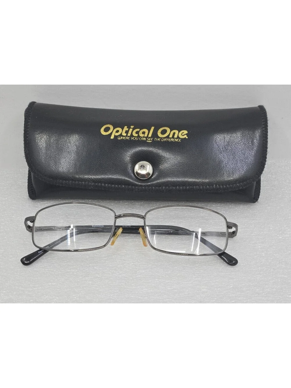 Equinox EQ212 Gunmetal Eyeglasses 53-18-145 Rectangular Men's W/Case Movie Prop